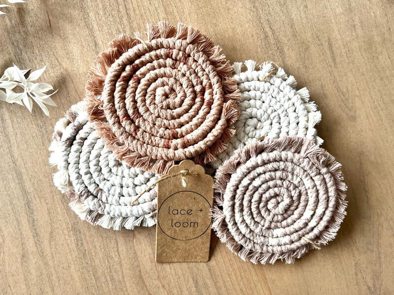 lace + loom Macrame Coaster