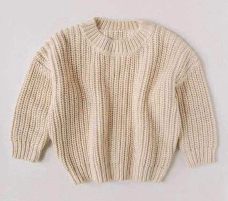 Personalized Baby Name Pullover Sweater Cream