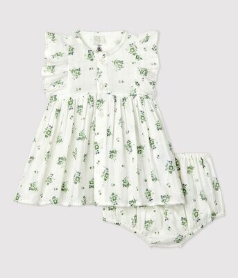 Petit Bateau A03LS ecru/groen Petit Bateau A03LS ecru/groen