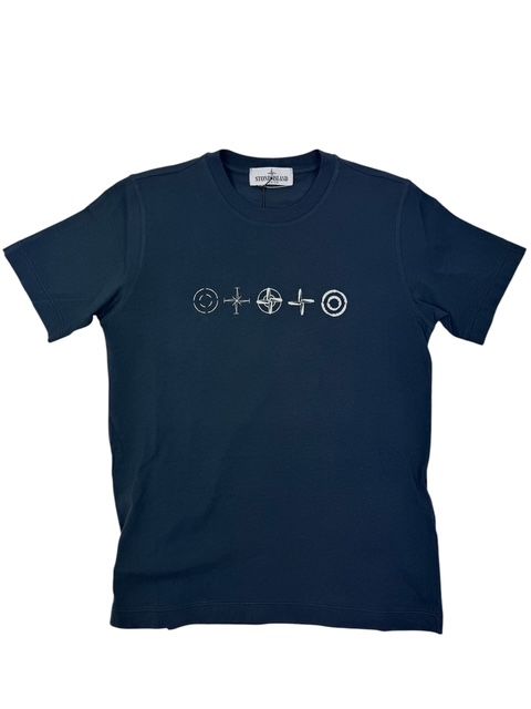 Stone Island T-shirt 21000010 logo achter marine