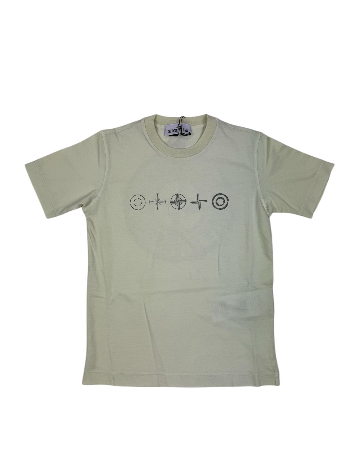 Stone Island T-shirt 21000010 logo achter geel