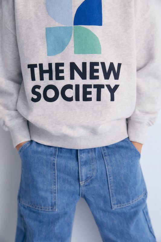 The new Society Mykanos sweater grijs The new Society Mykanos sweater grijs