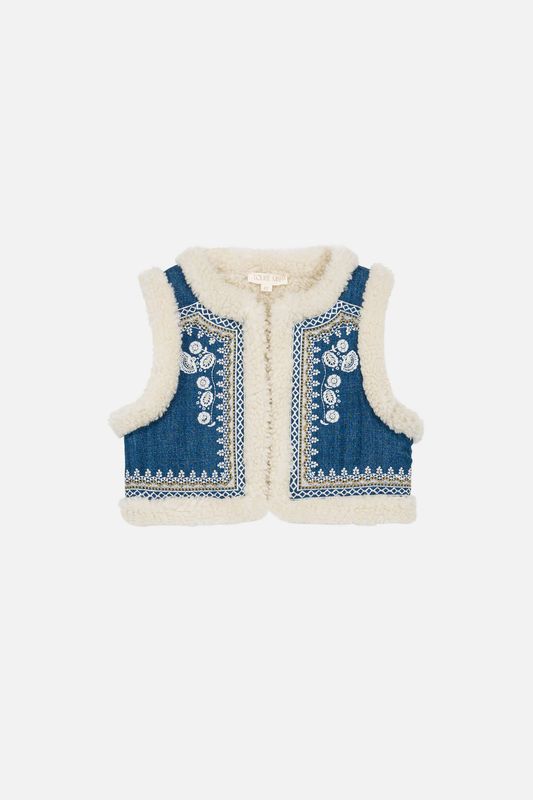 Louise Micha Librana gilet blauw