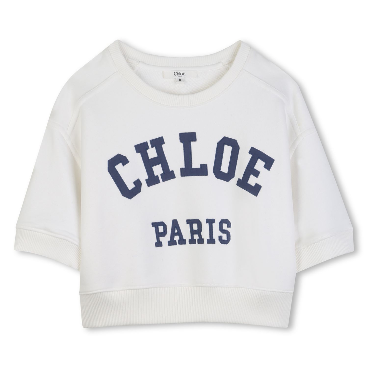 Chloe sweater korte mouw  C20844 ecru/blauw