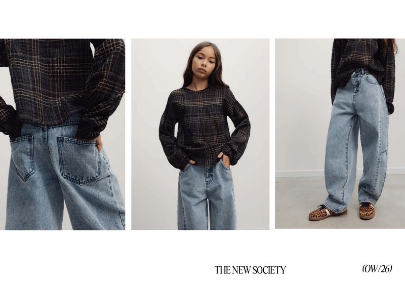The New Society Denim Teen curved blauw