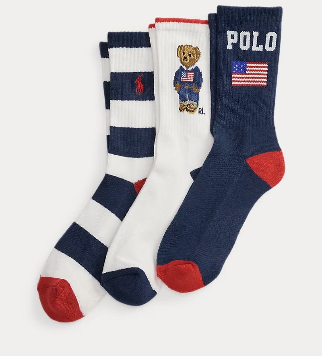 Ralph Lauren sokken 3 paar 444P03163001. wit