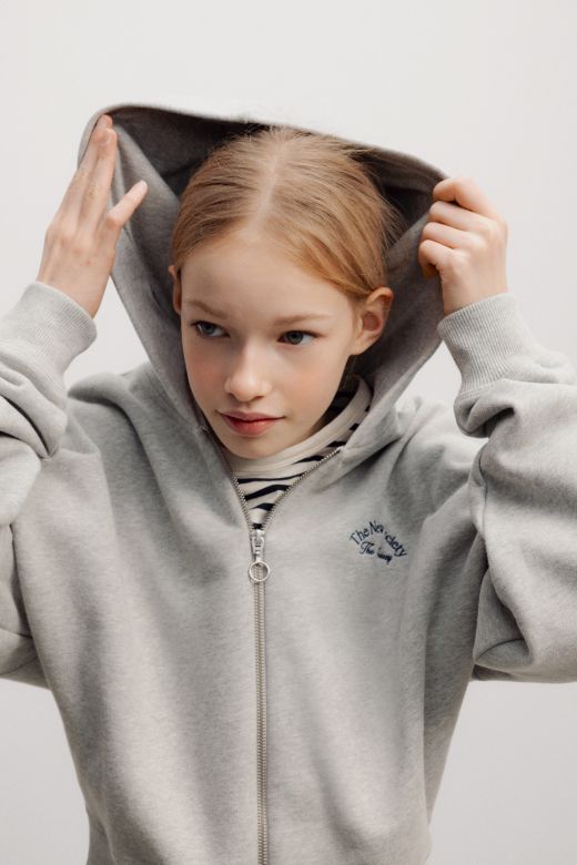 The New Society Mochi Teen Hoodie grijs