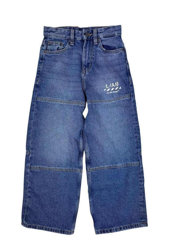 Lab OFF WHITE Diag wide jeans blauw