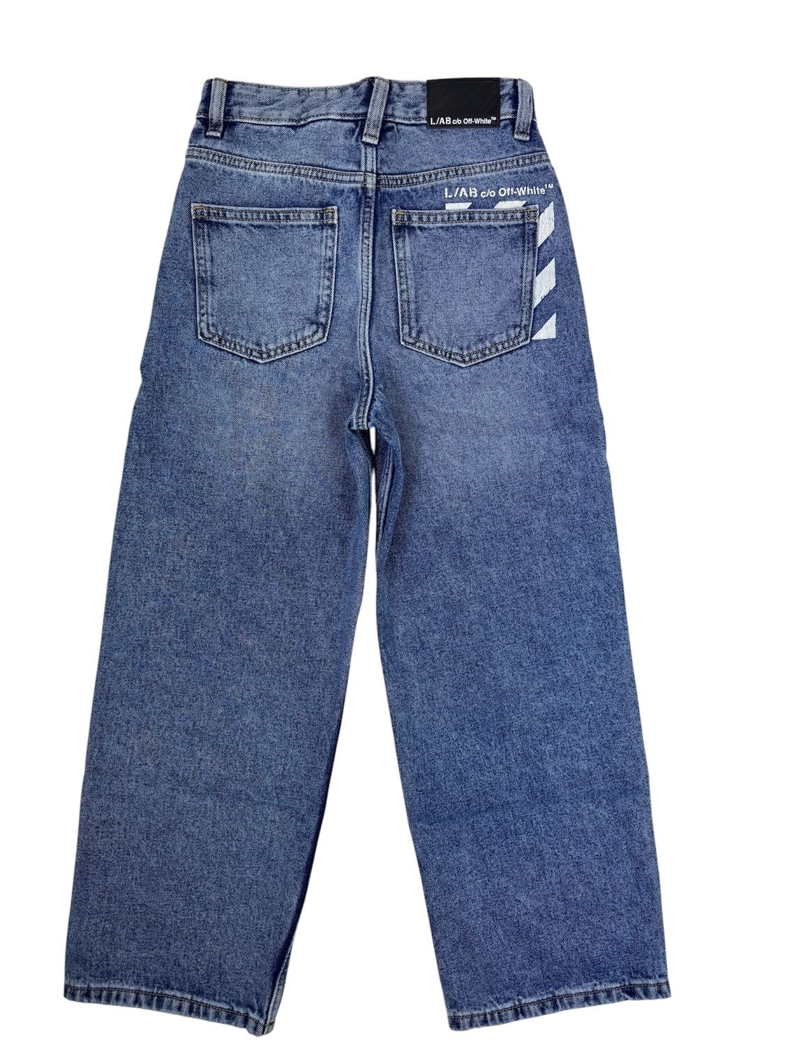 Lab OFF WHITE Diag relaxed jeans blauw