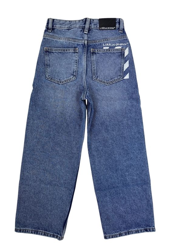 Lab OFF WHITE Diag relaxed jeans blauw