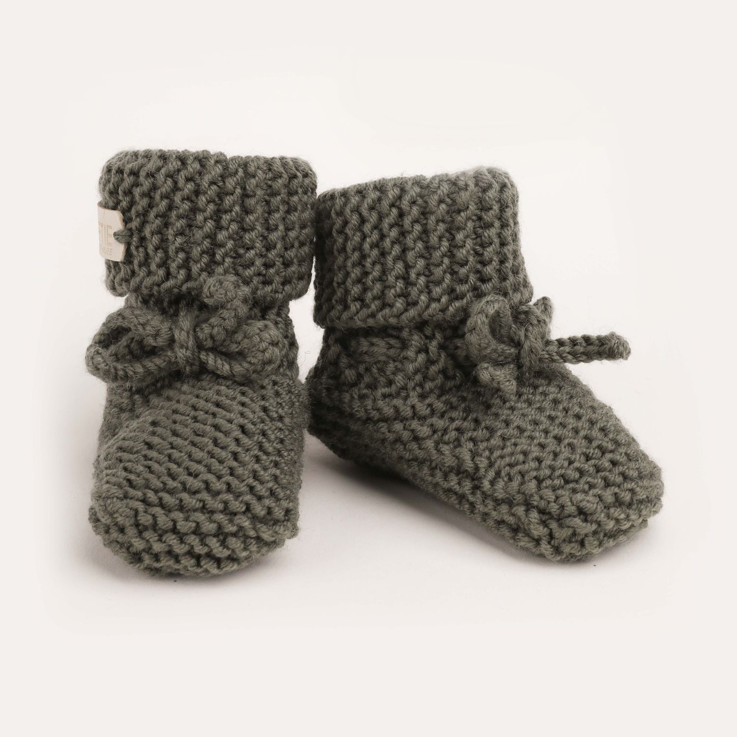 Softie Merino slofjes olijfgroen