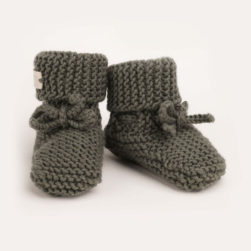 Softie Merino slofjes olijfgroen