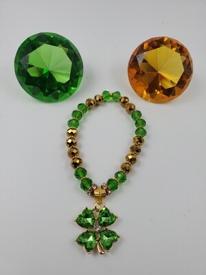 Bracelet "Clover Green& Gold"