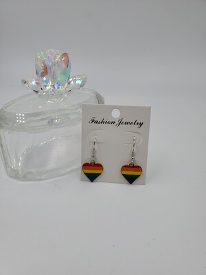 Rainbow 🌈 Heart Earrings "Pride"