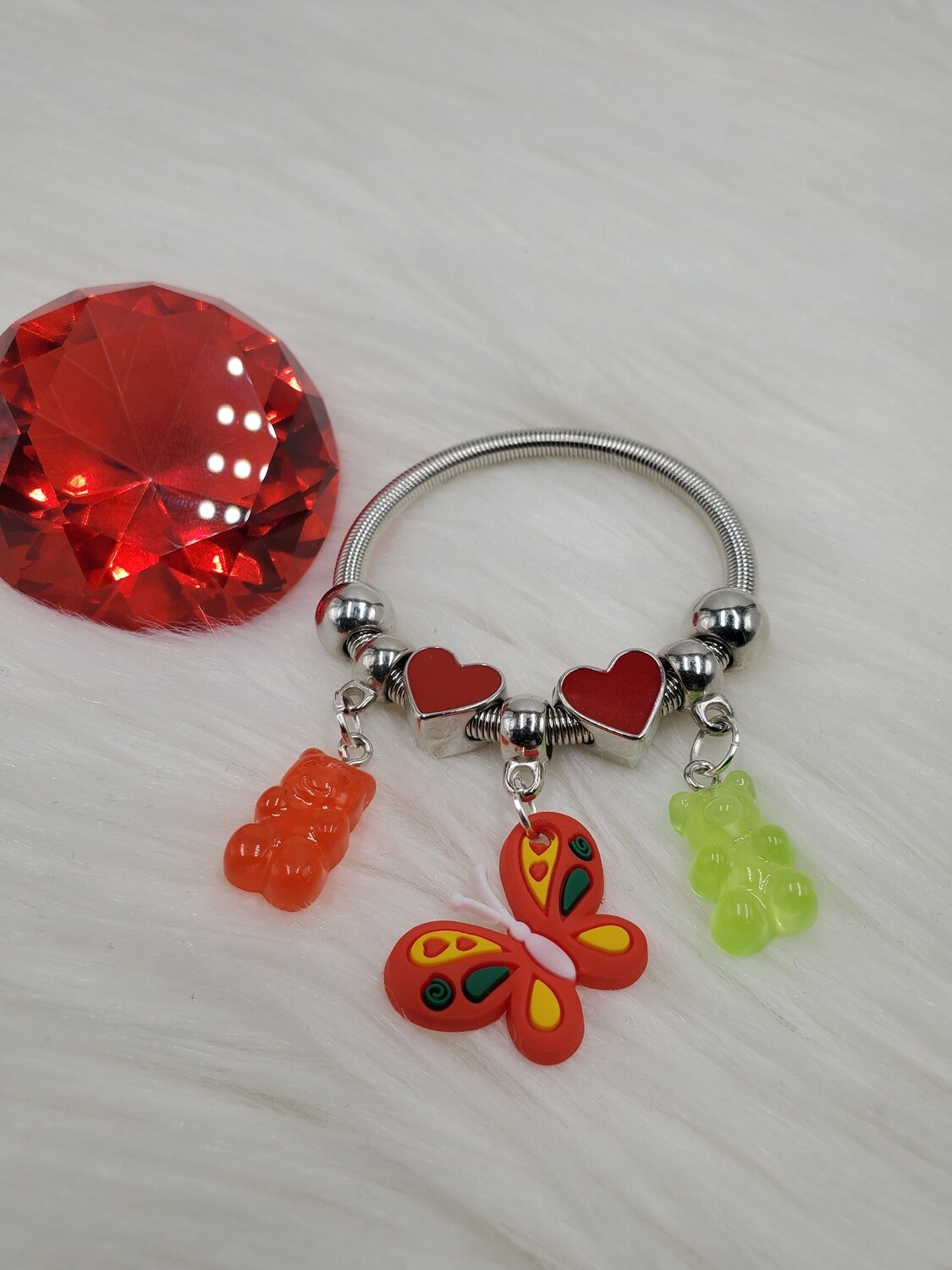 Lil Diva "Red/Green" Butterfly Bracelet