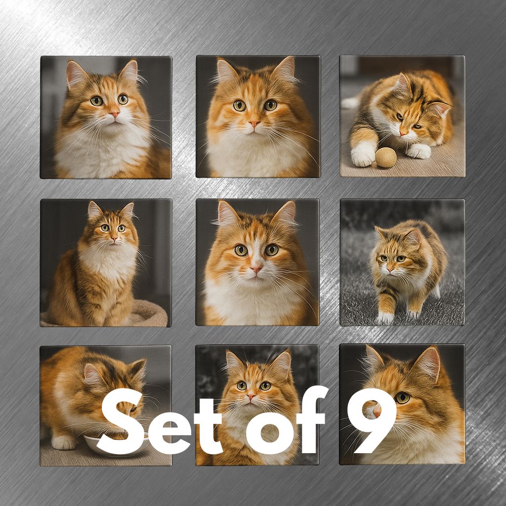 Square Photo Magnet Set – Set of 9 (2.5&quot;)