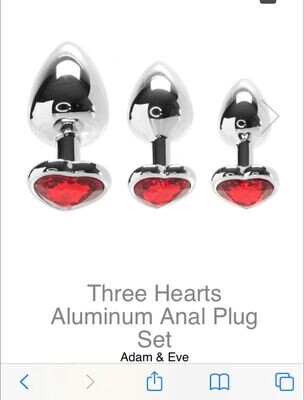 Three Hearts Aluminum Anal Plug Set