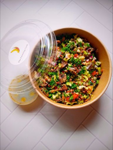 Broccoli Rice, Sorghum and Mushroom Salad