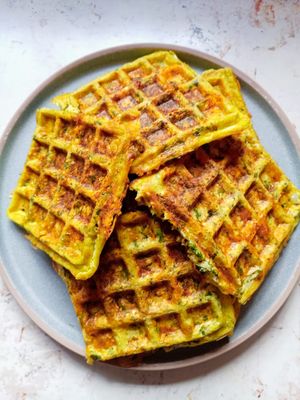 Cheesy Cauliflower Waffles