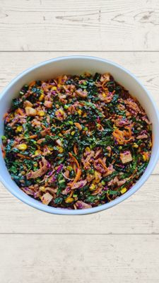 Brown Lentil &amp; Beef Strips Salad