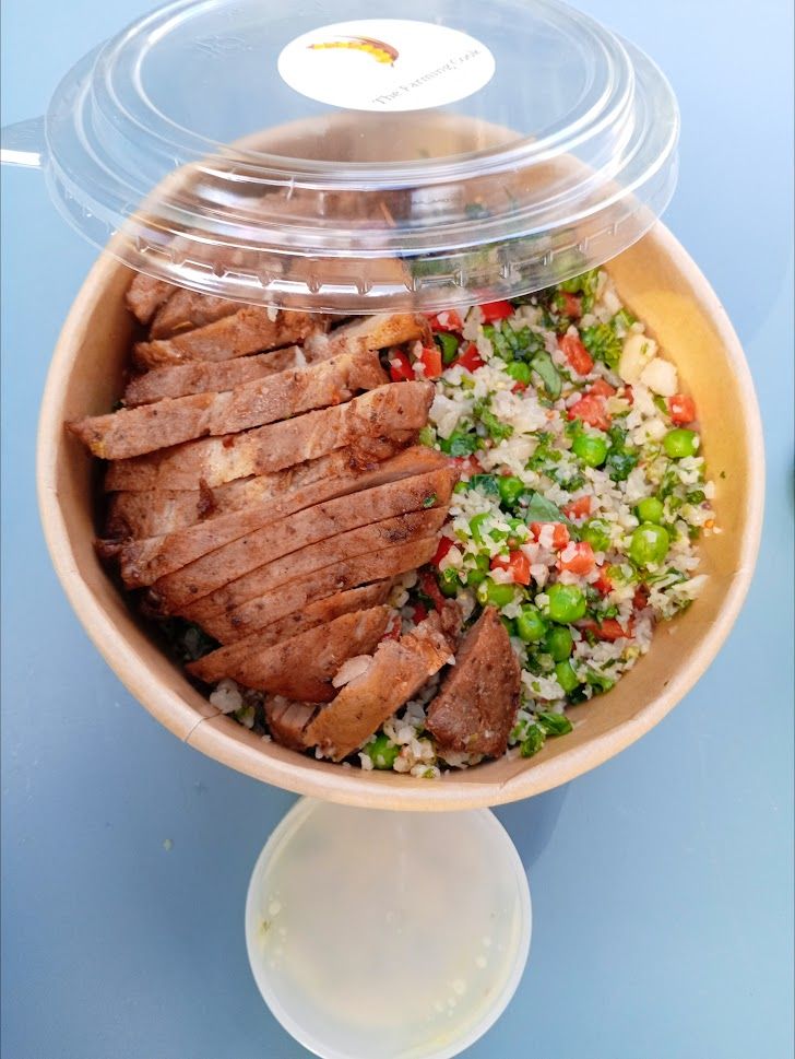 Cauliflower Rice, Green Pea and Kale Salad