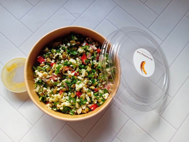 Cauliflower Rice and Mung Bean Salad
