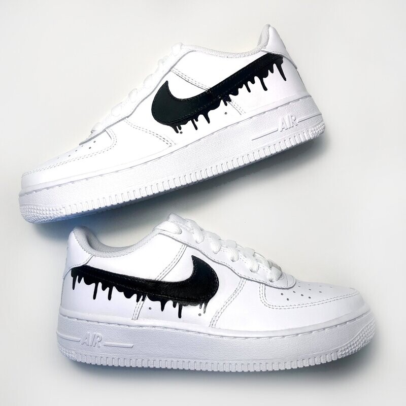 Custom Black Dripping Swoosh - Kids