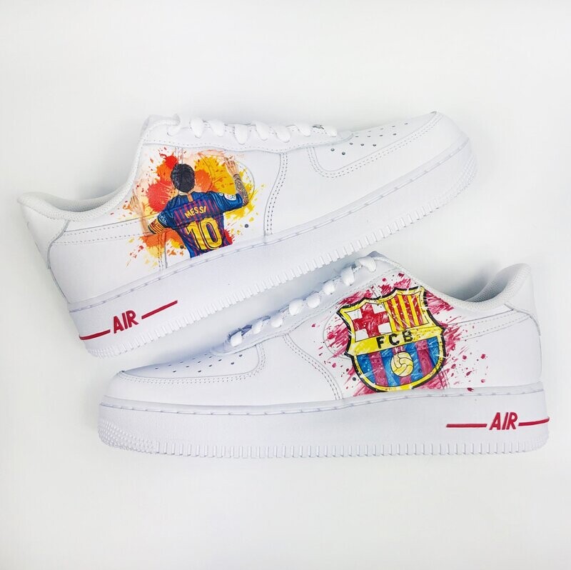 Hand Painted FCB Messi Trainers
