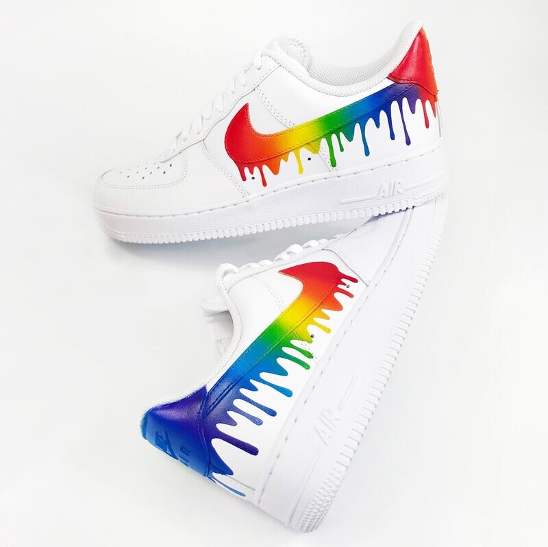 Customised Rainbow Dripping Swoosh
