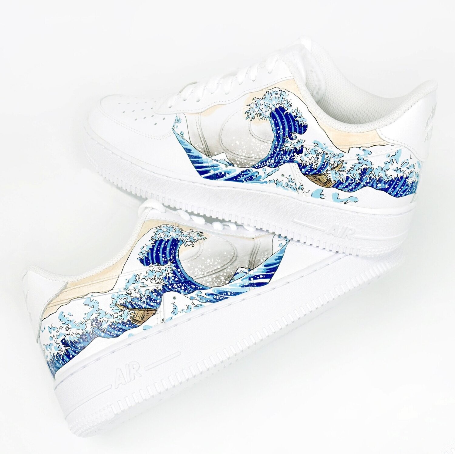 Hand Painted ‘The Great Wave’ Sneakers