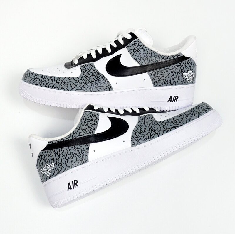 Grey Atmos Print Custom Sneakers
