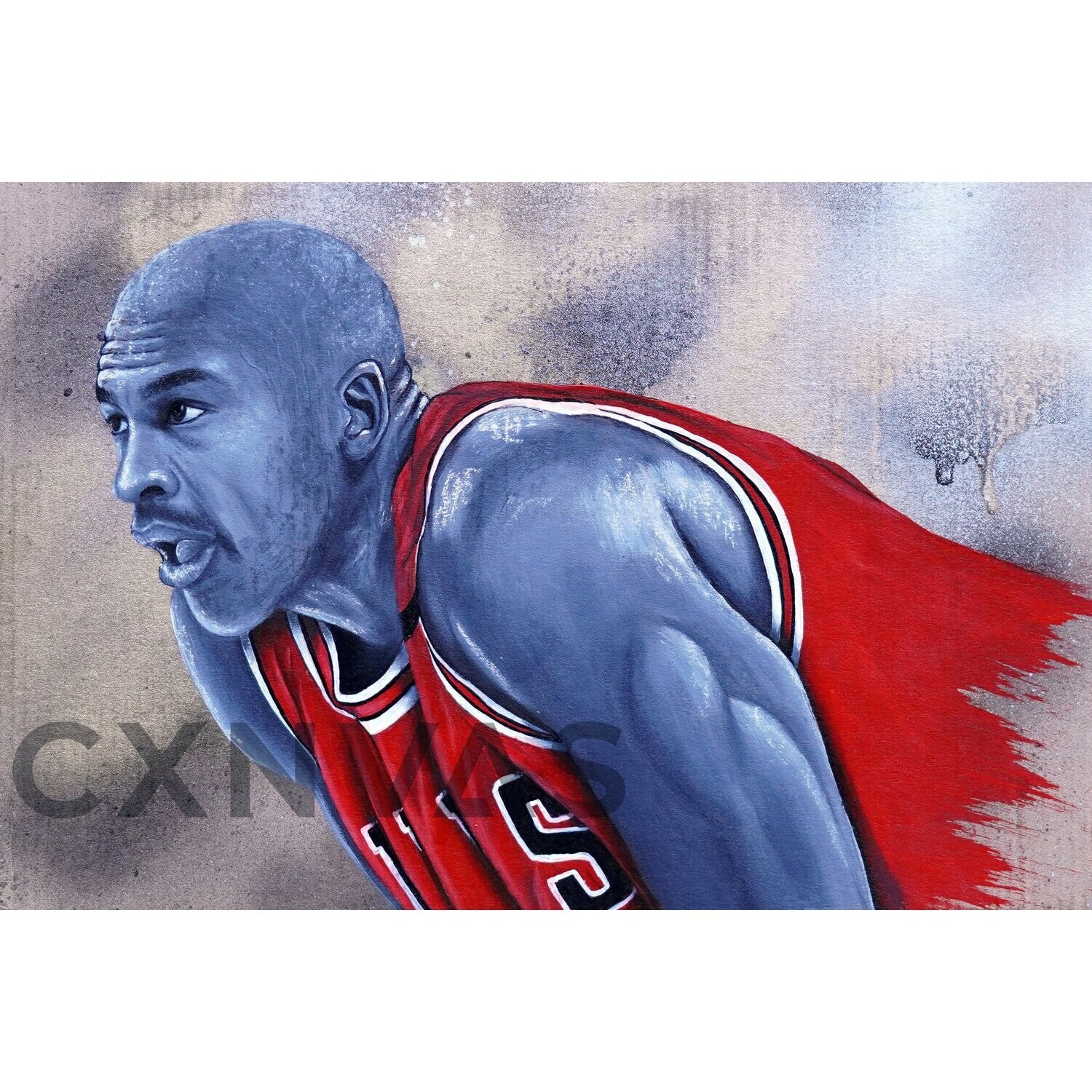 Michael Jordan- Mix Media Original Art Print