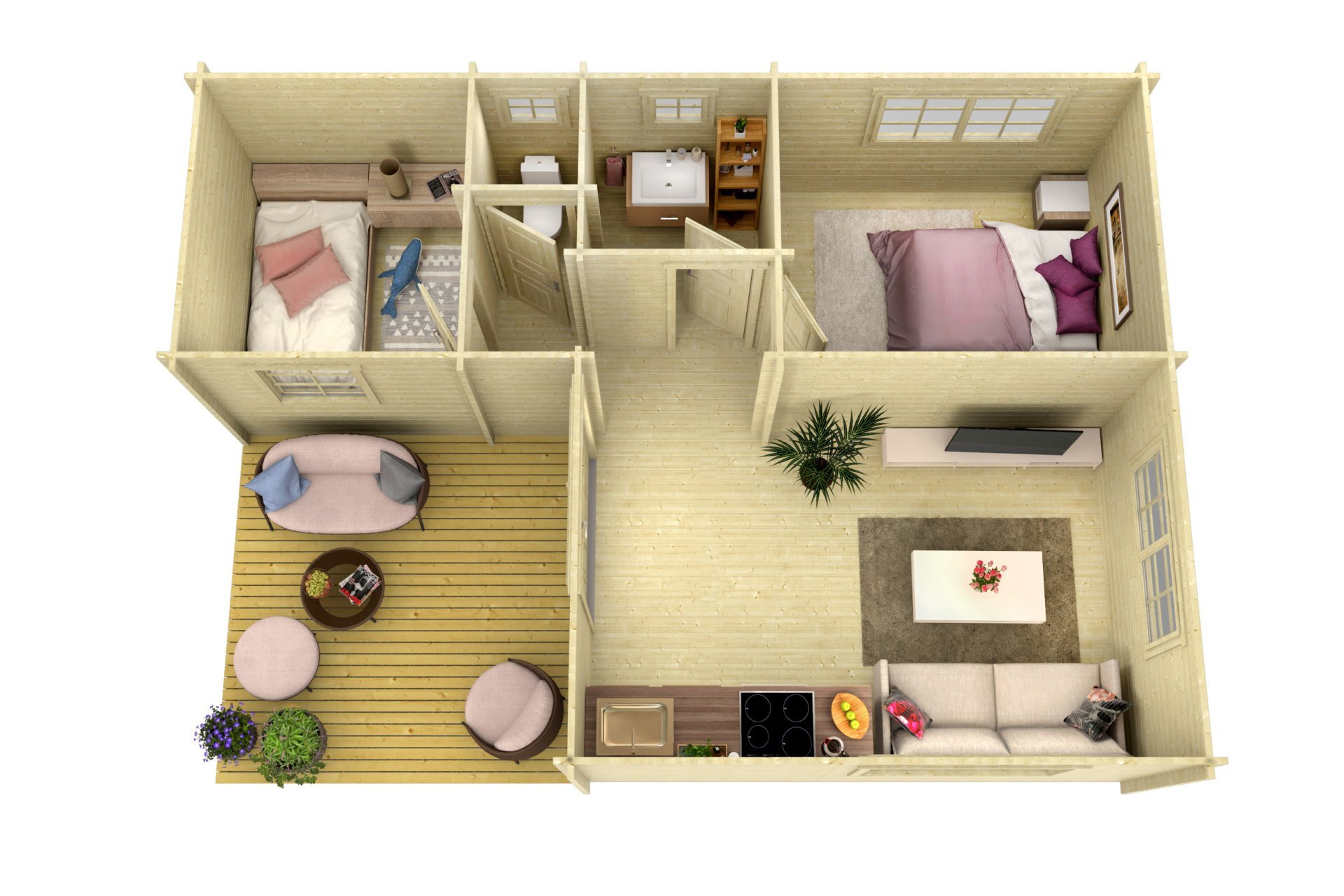 Mona Log Cabin | 5.5 x 7.8m