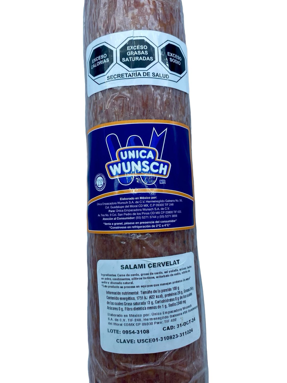 Salami tipo Húngaro Wunsch MAYOREO 1.5kg aprox.