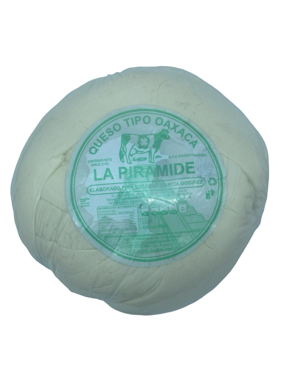 Queso Oaxaca La Pirámide MAYOREO 3.5kg aprox.