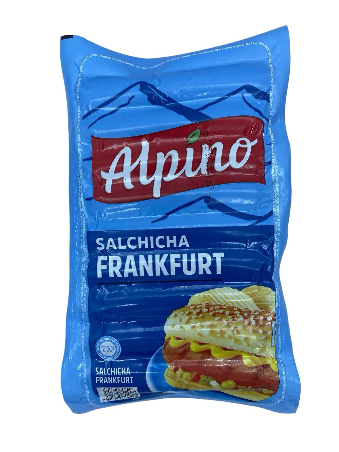 Salchicha de Pavo Frankfurt Alpino 2.4 kg aprox.