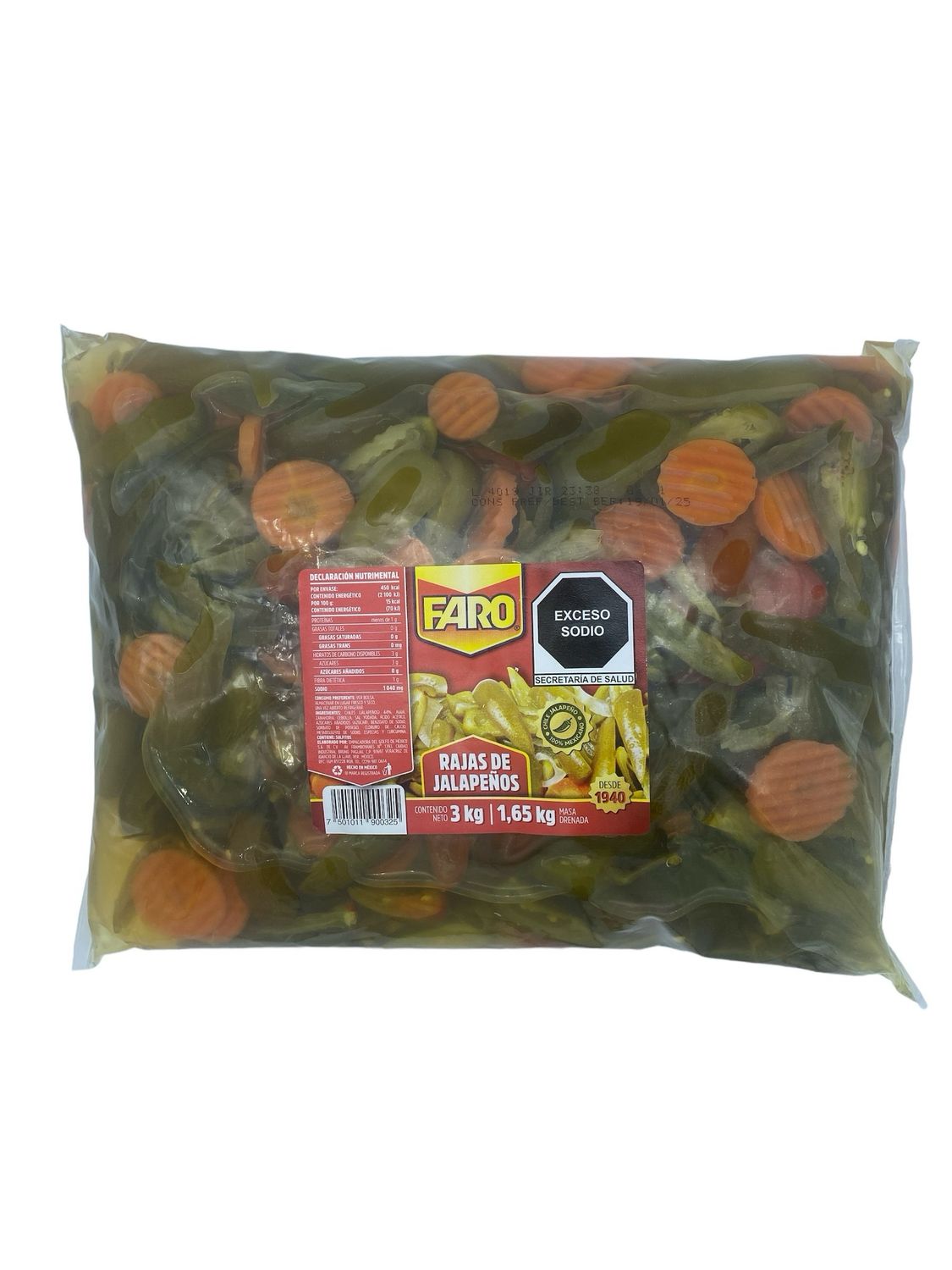 Rajas de Jalapeños Faro 3kg
