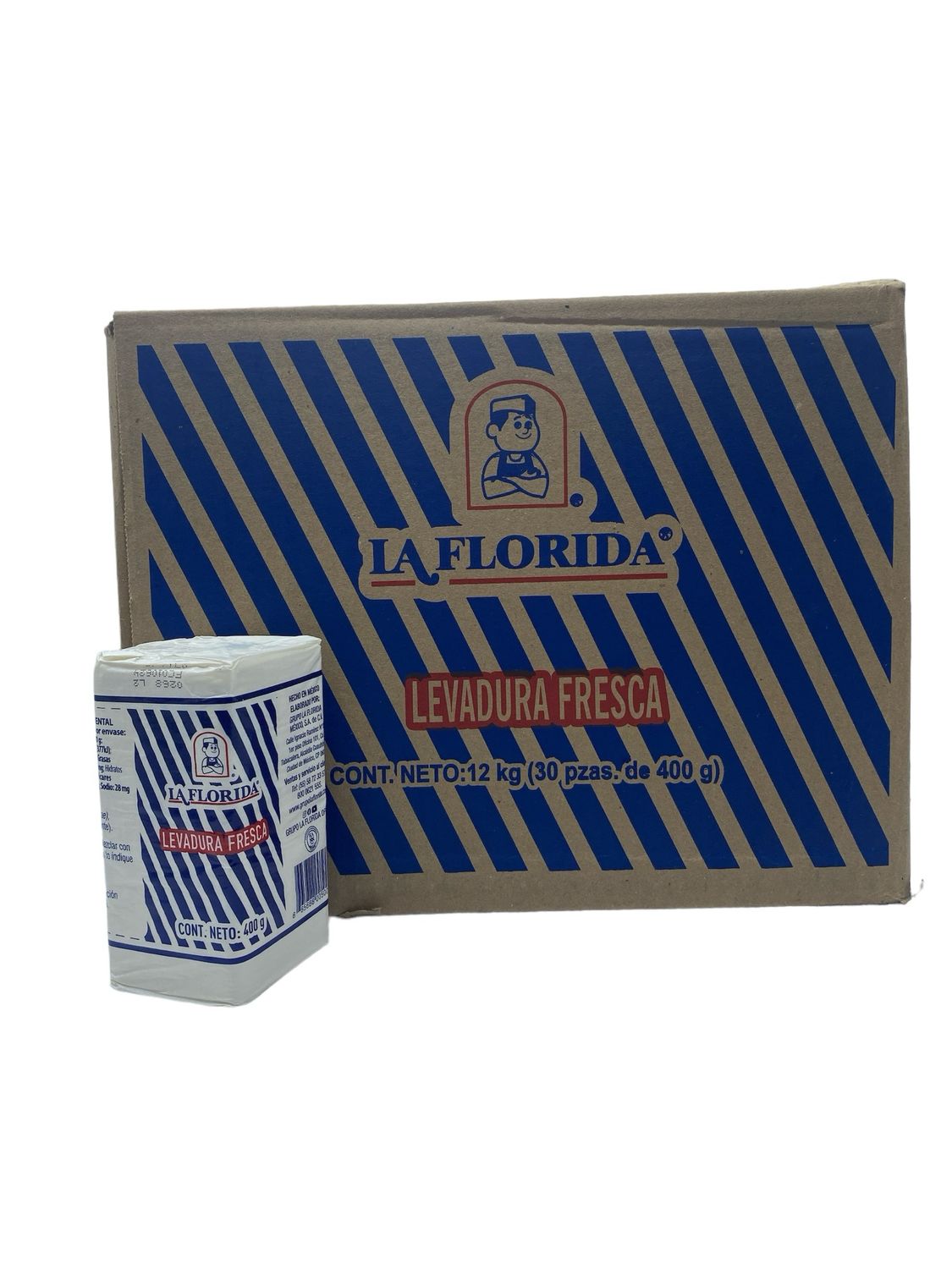 Levadura fresca La Florida Caja con 30 pzas de 400gr