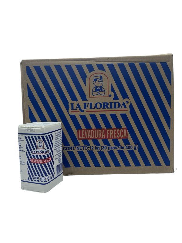 Levadura fresca La Florida Caja con 30 pzas de 400gr Levadura fresca La Florida Caja con 30 pzas de 400gr