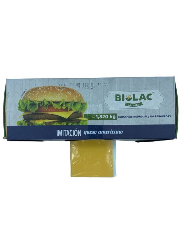 Queso Amarillo Rebanado Biolac 100 rebanadas 1.82 Kg