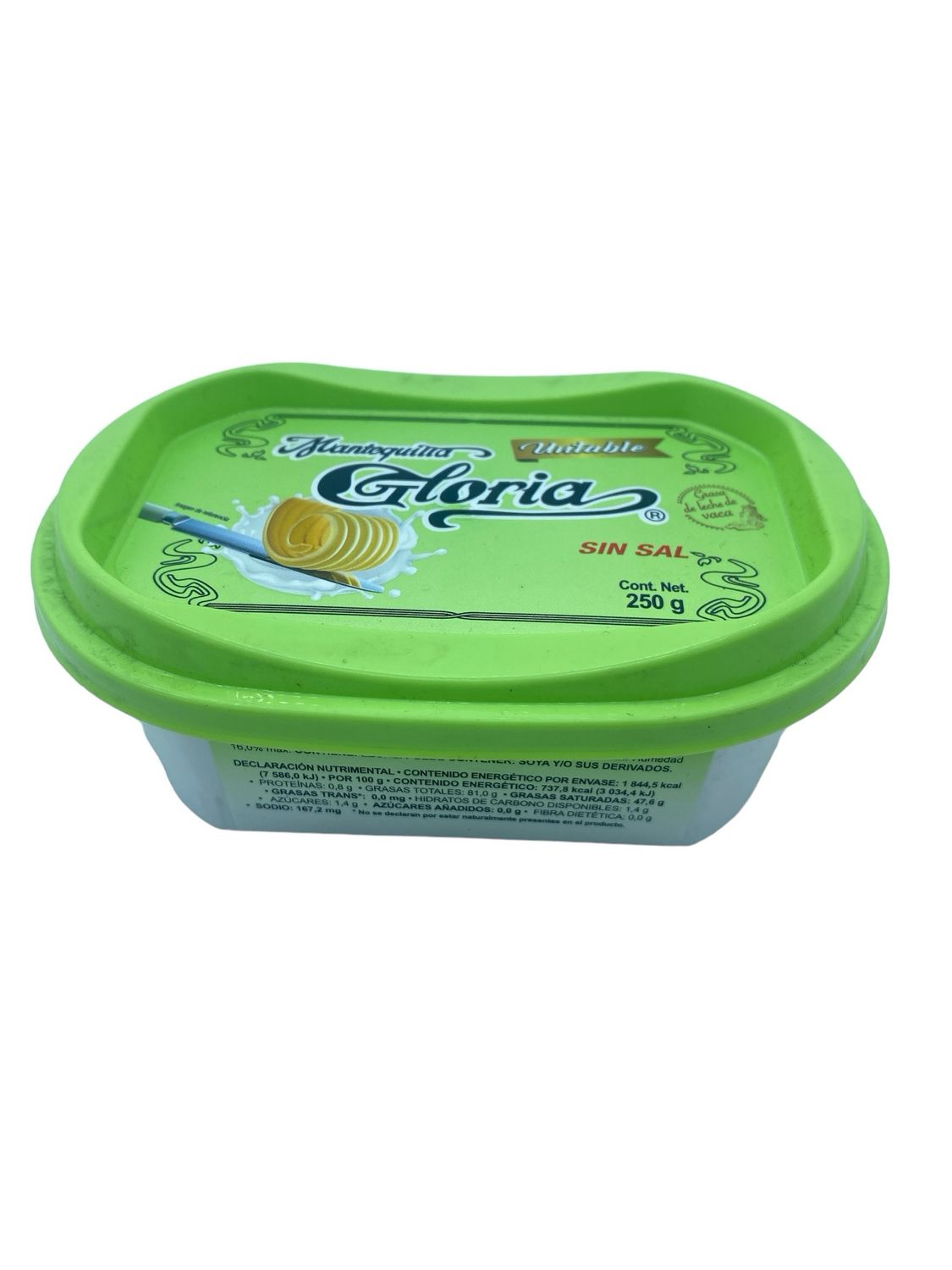 Mantequilla Gloria Sin Sal Untable 250 gr