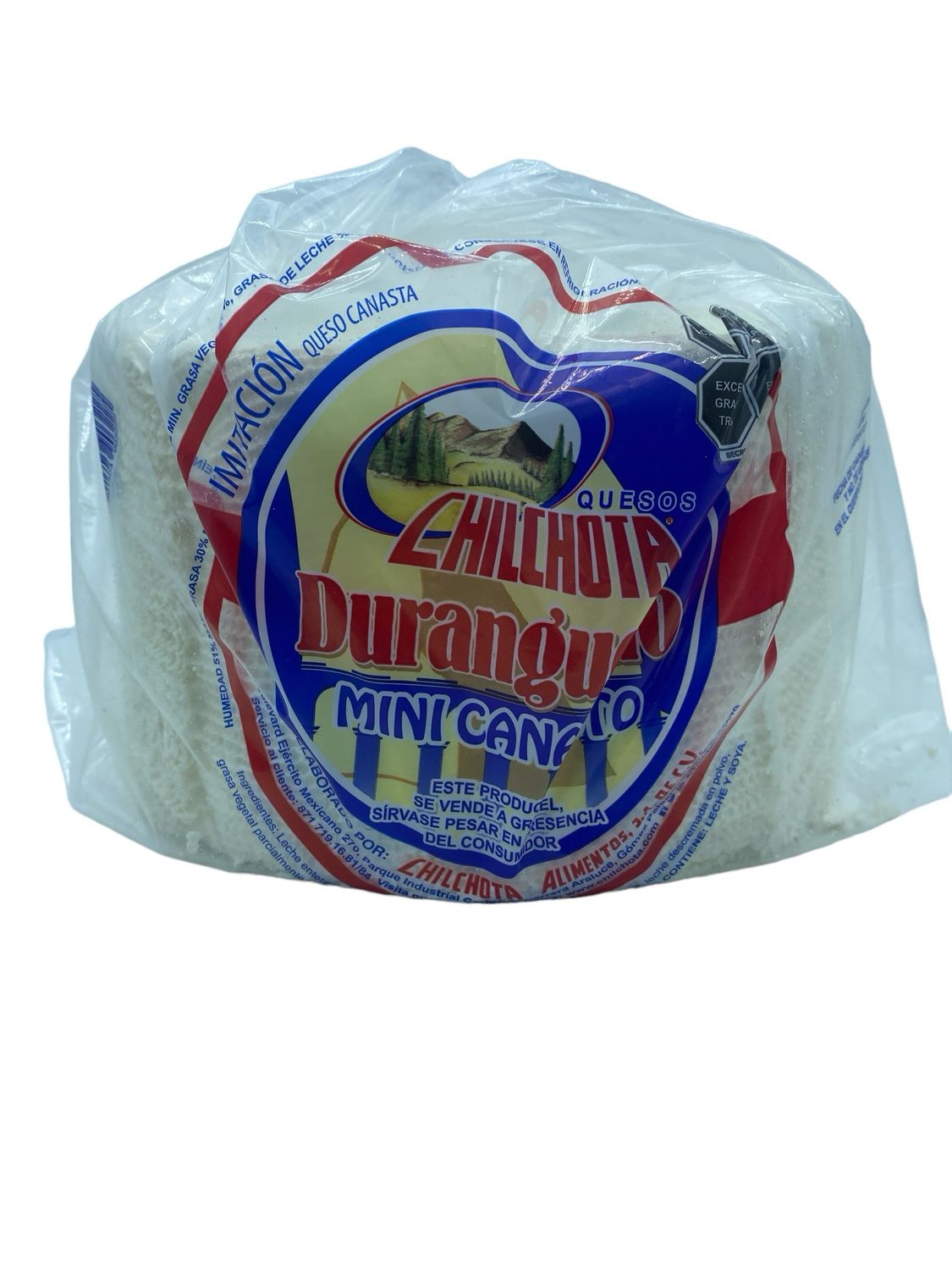 Queso Canasto Durangueño Chilchota 6.6 Kg aprox