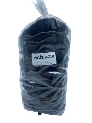 Tostada de Maíz Azul Artesanal con 20 pzas