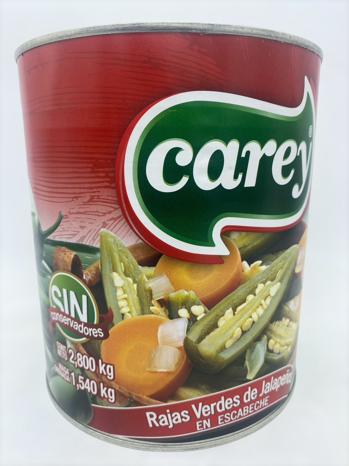 Rajas Verdes de Jalapeños Carey 2.8 Kg