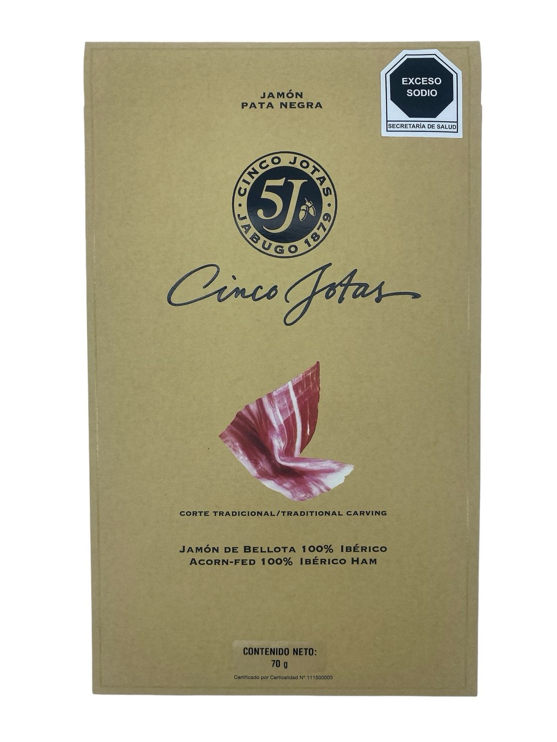 Jamón de Bellota Ibérico Pata Negra Cinco Jotas 70gr