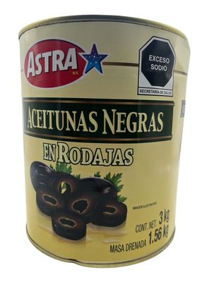 Aceitunas Negras Rodajas 3KG