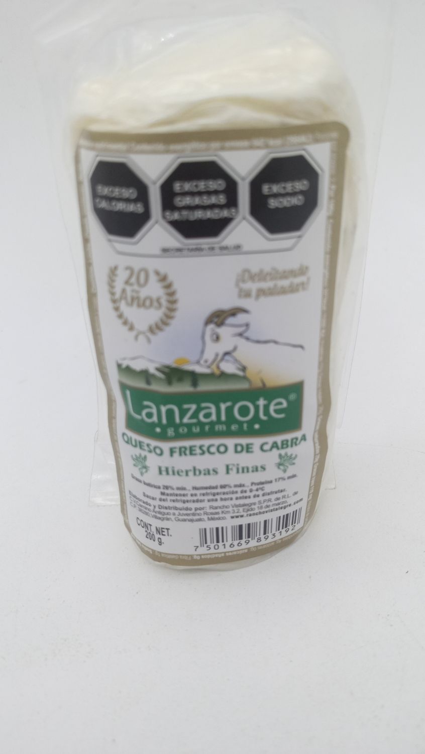 Queso de cabra Hierbas finas Lanzarote 200gr Queso de cabra Hierbas finas Lanzarote 200gr