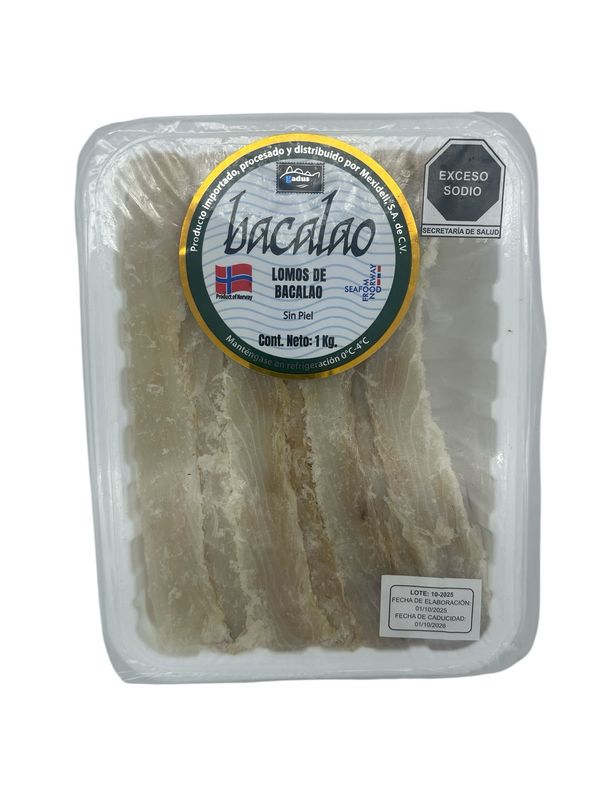 Bacalao en Lomos Sin Piel Noruego 1kg