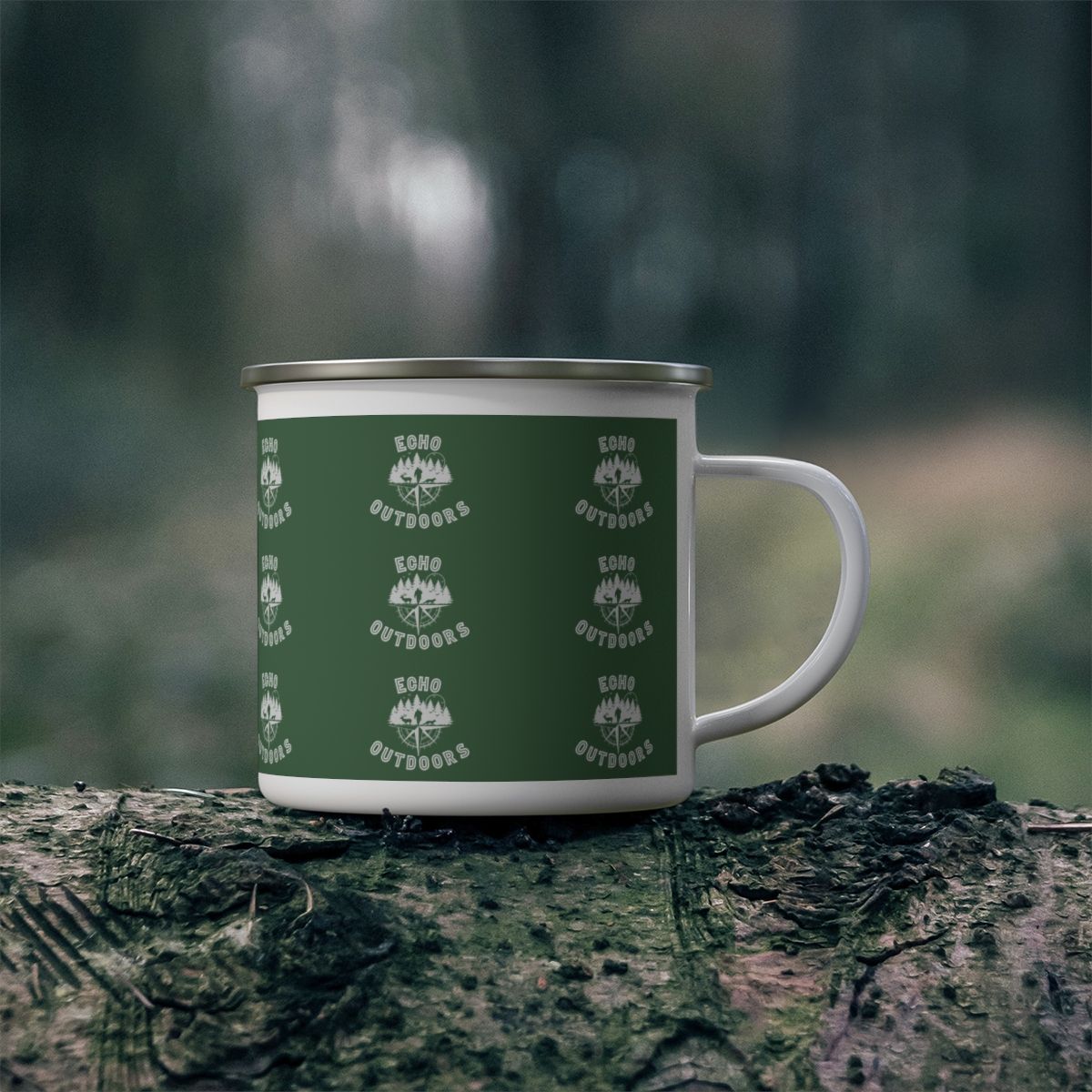 Green Enamel Camping Mug