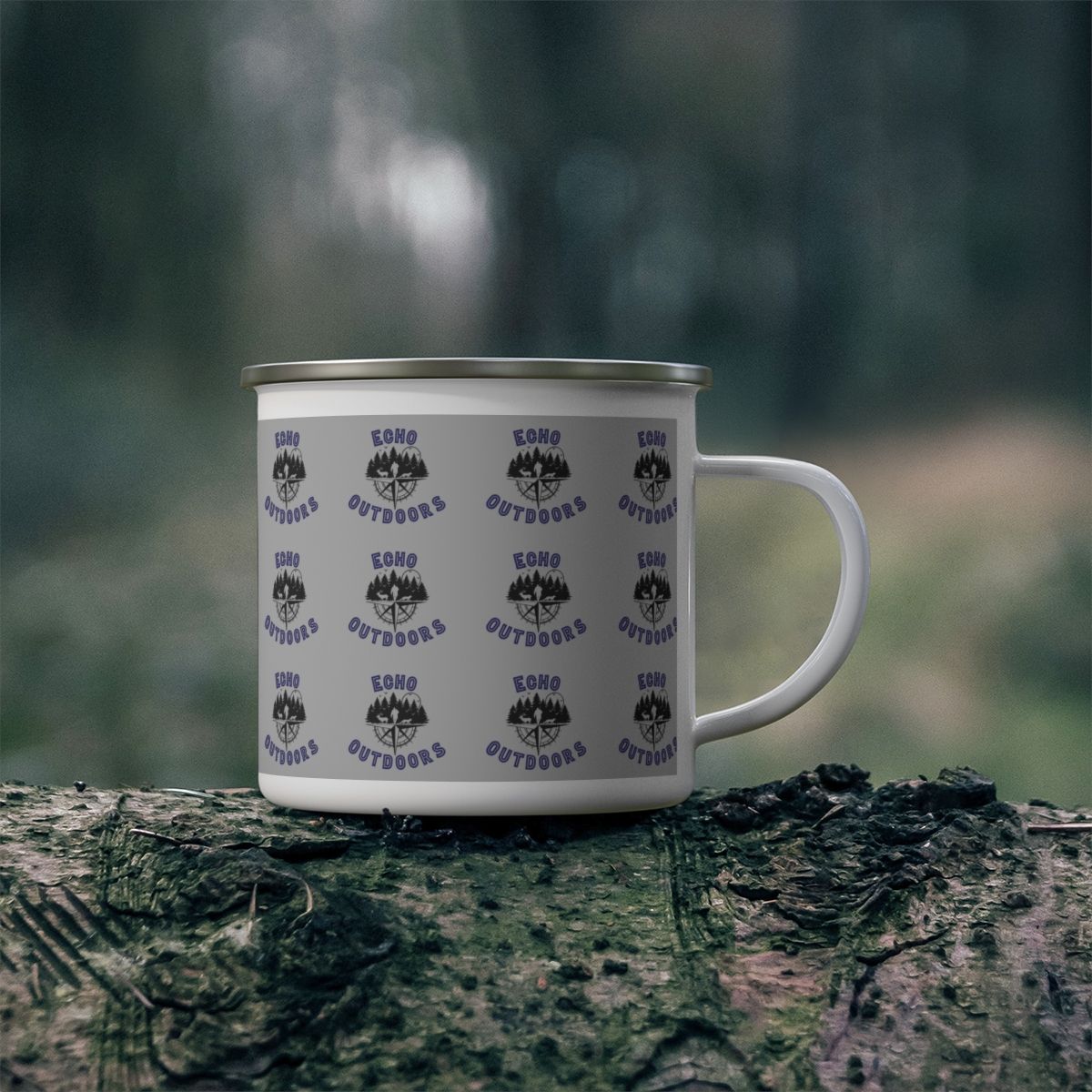 Grey Enamel Camping Mug